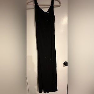 Elegant Timeless Black Dress with Beadwork throughout